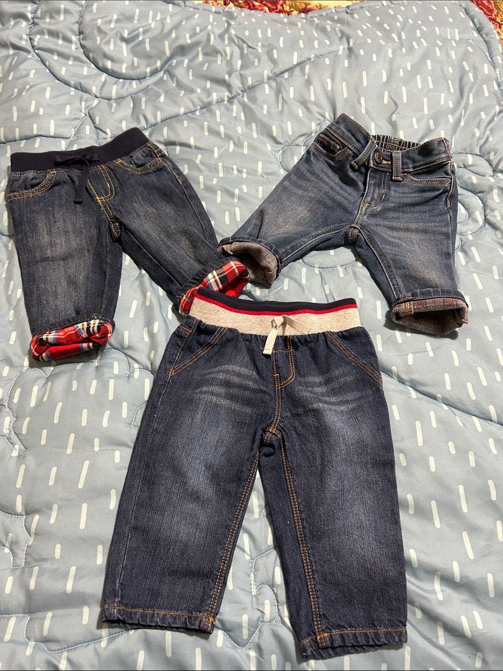 The Children's Place Dark Blue Denim Pull-On Jeans Trio